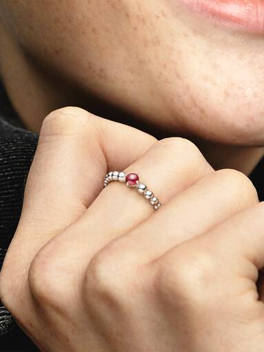 July Birthstone Beaded Ring