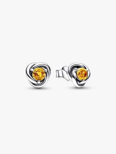 November Birthstone Eternity Circle Stud Earrings