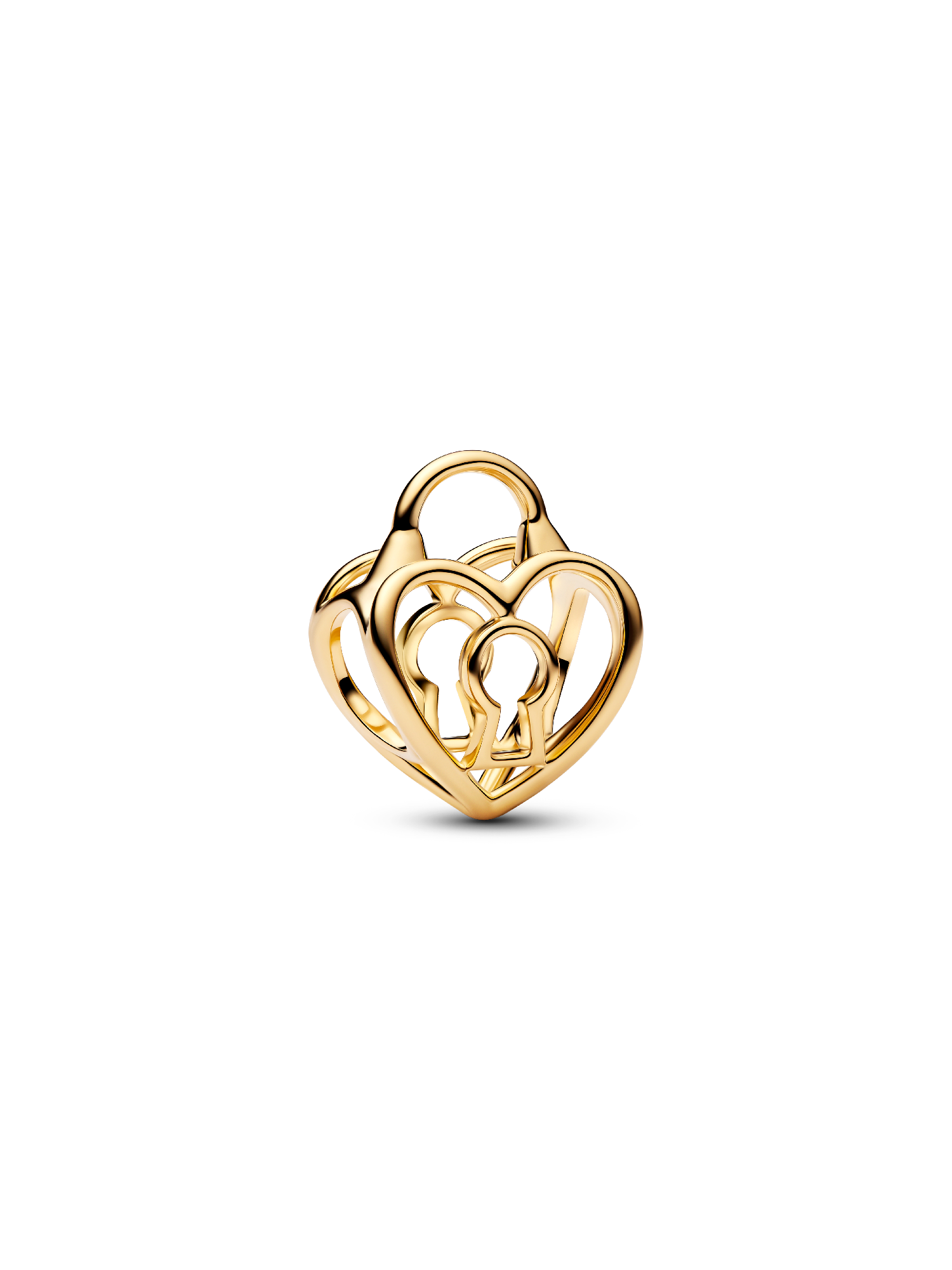 Openwork Heart Padlock Charm