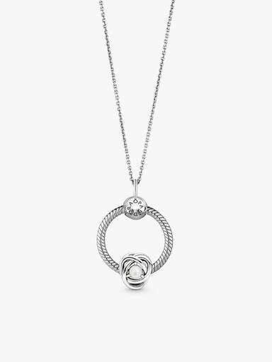 June Birthstone Eternity Circle O Pendant Set