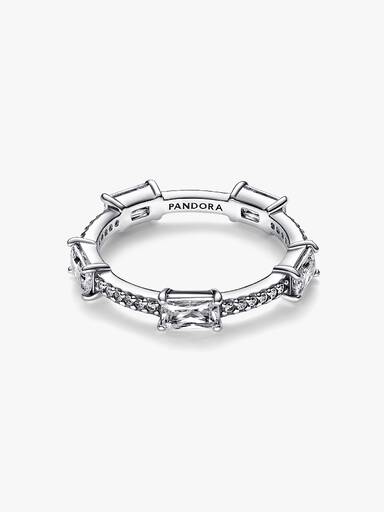 Rectangular Bars Sparkling Pavé Ring