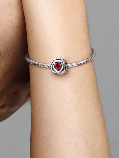July Birthstone Eternity Circle Charm