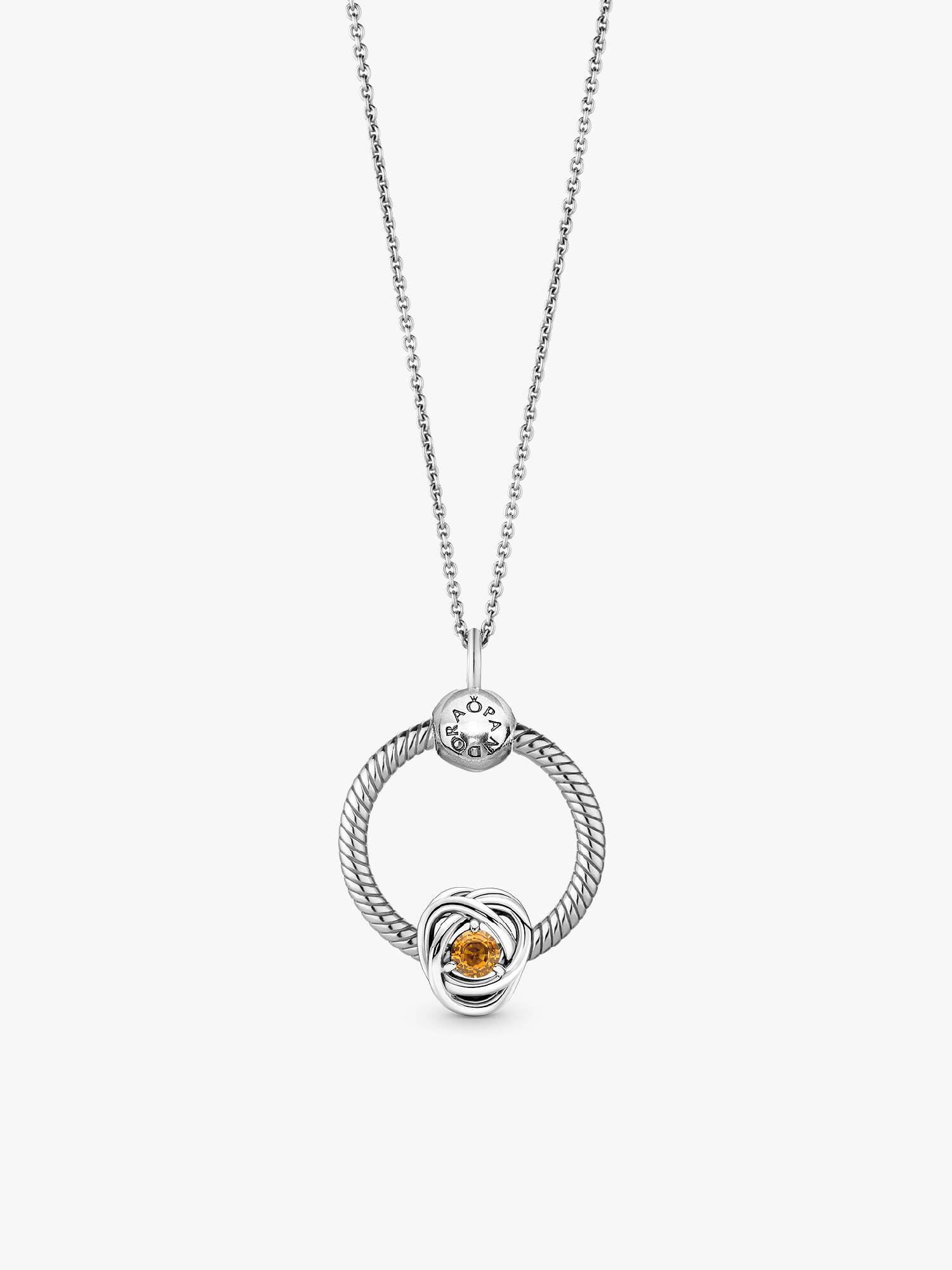 November Birthstone Eternity Circle O Pendant Set