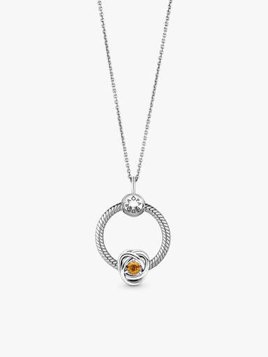 November Birthstone Eternity Circle O Pendant Set
