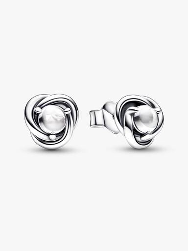 April Birthstone Eternity Circle Stud Earrings