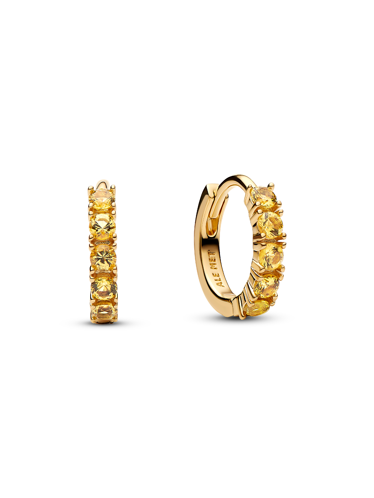 Yellow Huggie Earrings