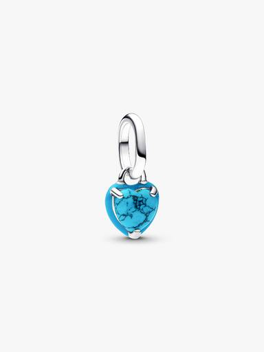 Turquoise-coloured Heart Mini Dangle Charm