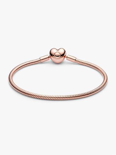 Pandora Moments Heart Clasp Snake Chain Bracelet