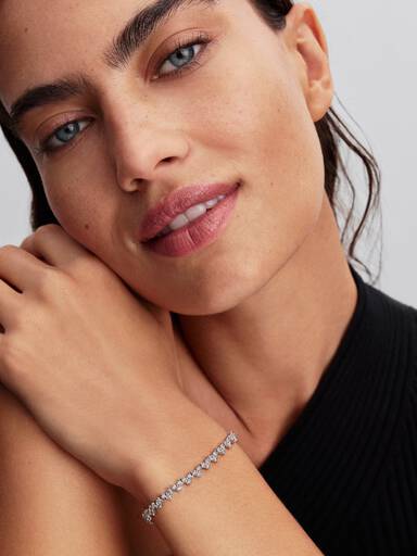 Triple Stone Heart Bracelet