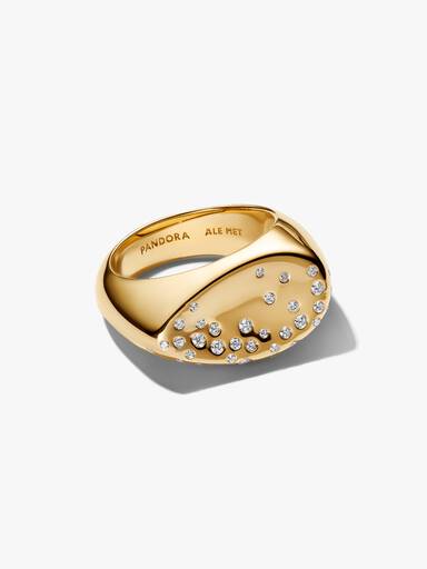 Stone-Set Oval Domed Signet Ring