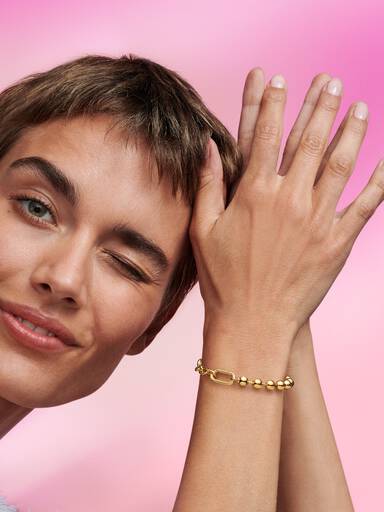 Pandora ME Metal Bead & Link Chain Bracelet