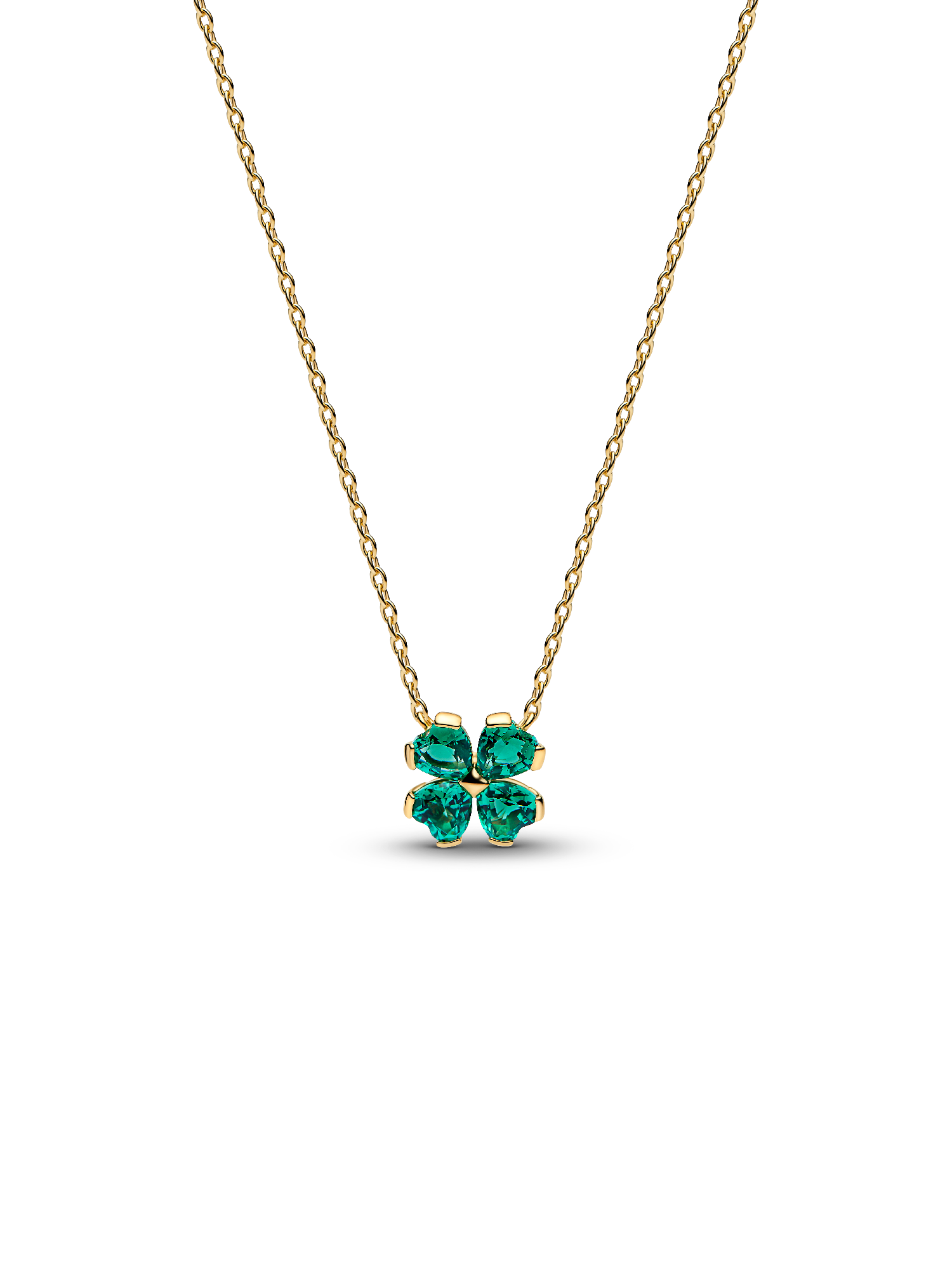 Green Lucky Clover Pendant Necklace