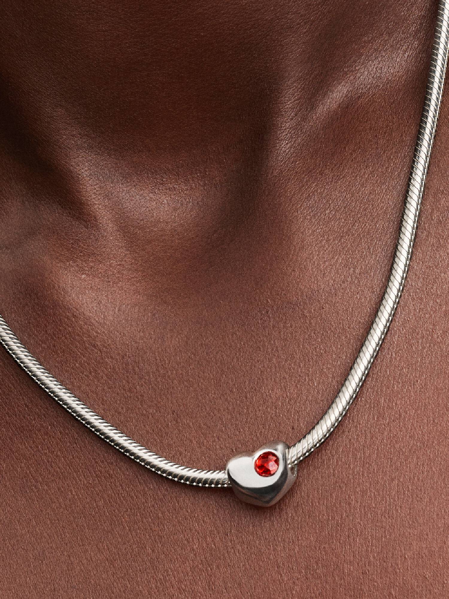 Engravable January Birthstone Heart Charm