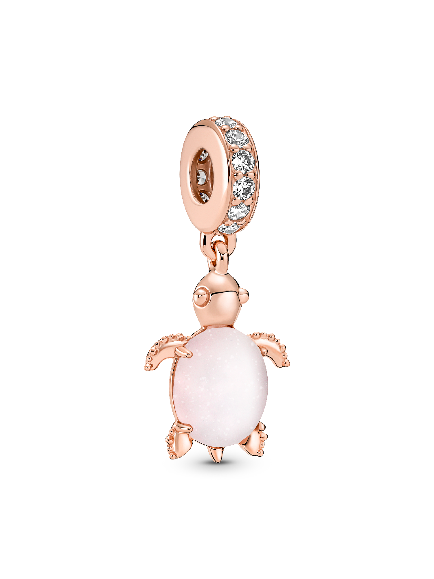 Murano Glass Pink Sea Turtle Dangle Charm