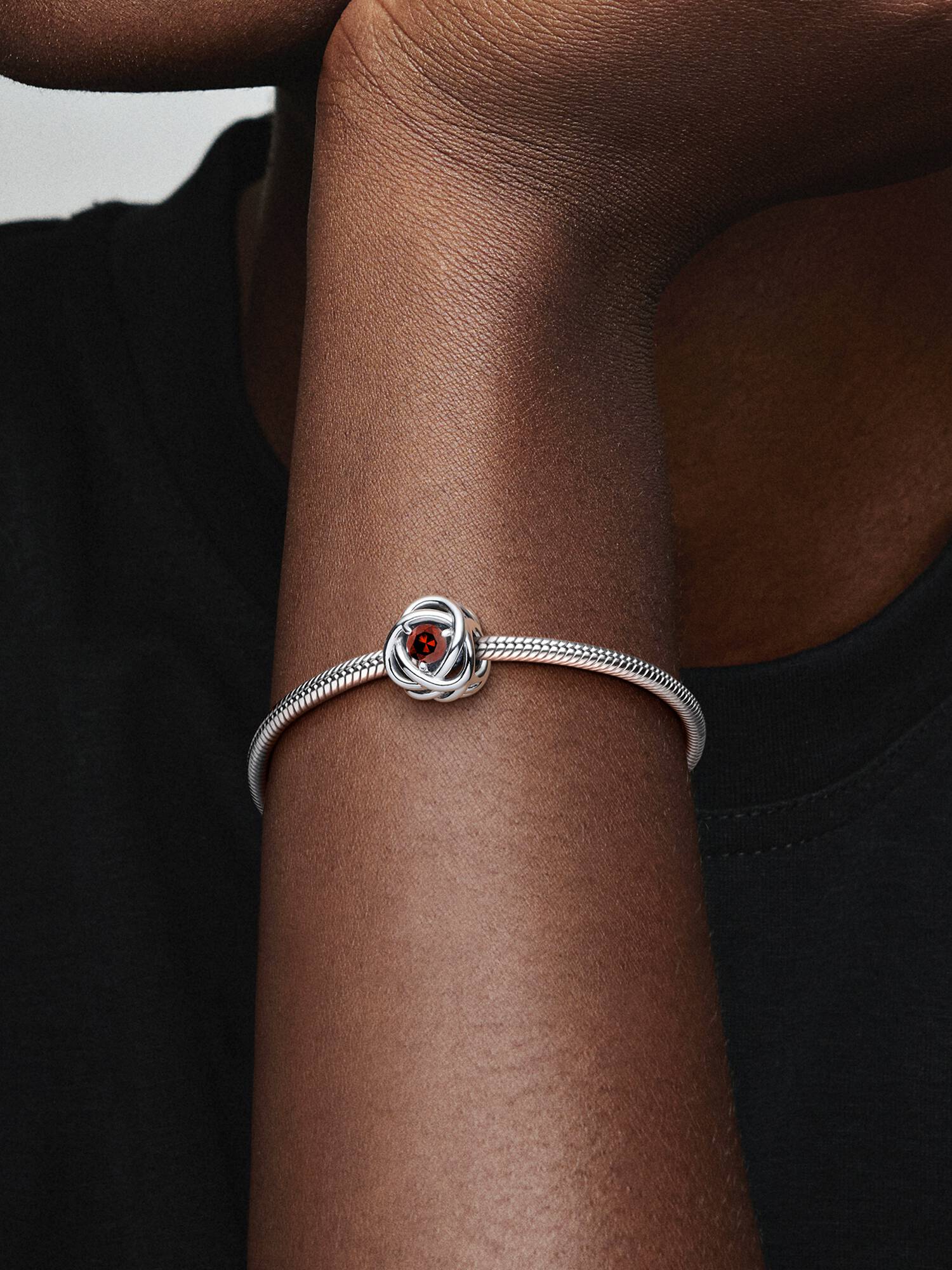 January Birthstone Eternity Circle Charm