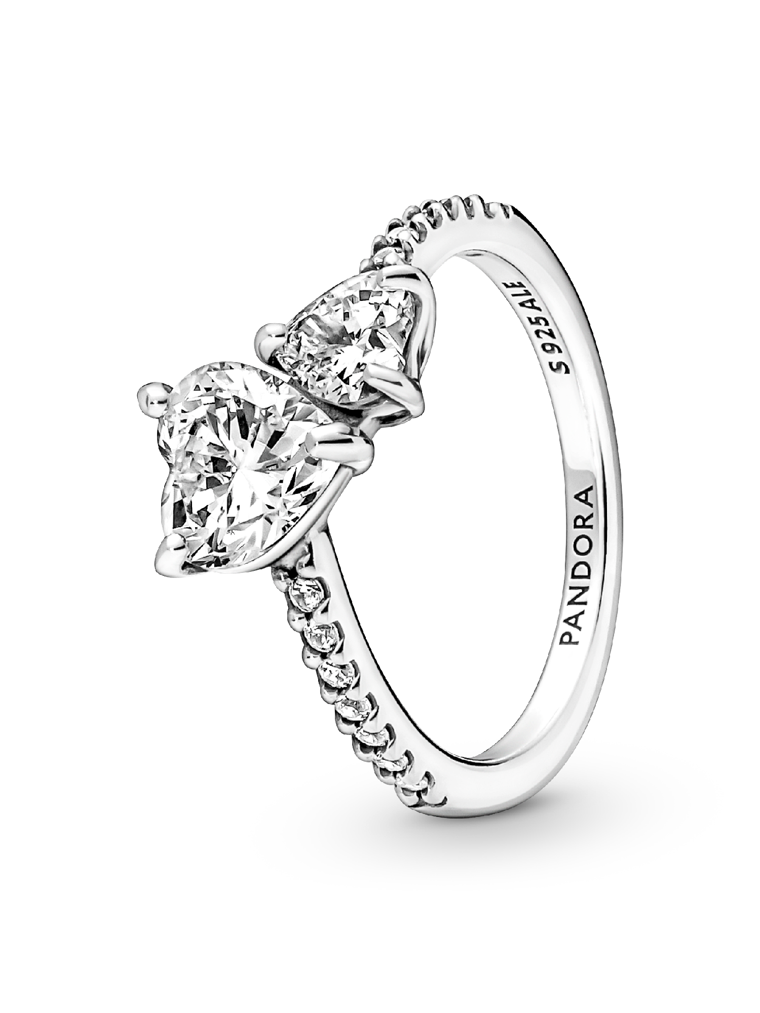 Double Heart Sparkling Ring