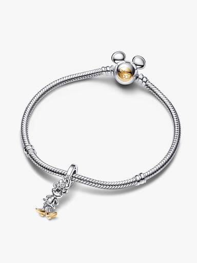 Disney 100th Anniversary Minnie Mouse Lab-created Diamond Dangle Charm