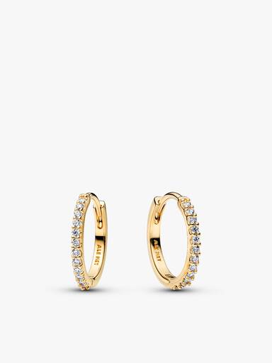 Gold Sparkling Hoop Earrings Set