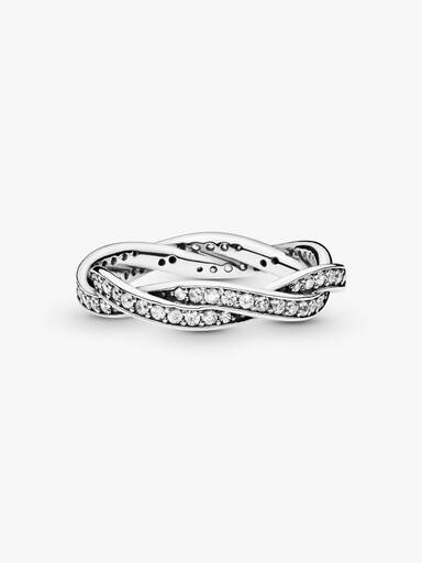 Sparkling Twisted Lines Ring