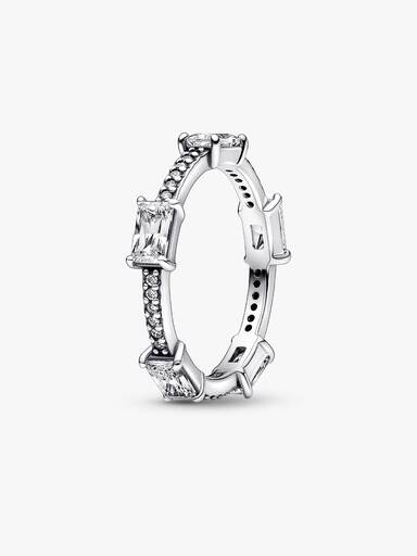 Rectangular Bars Sparkling Pavé Ring