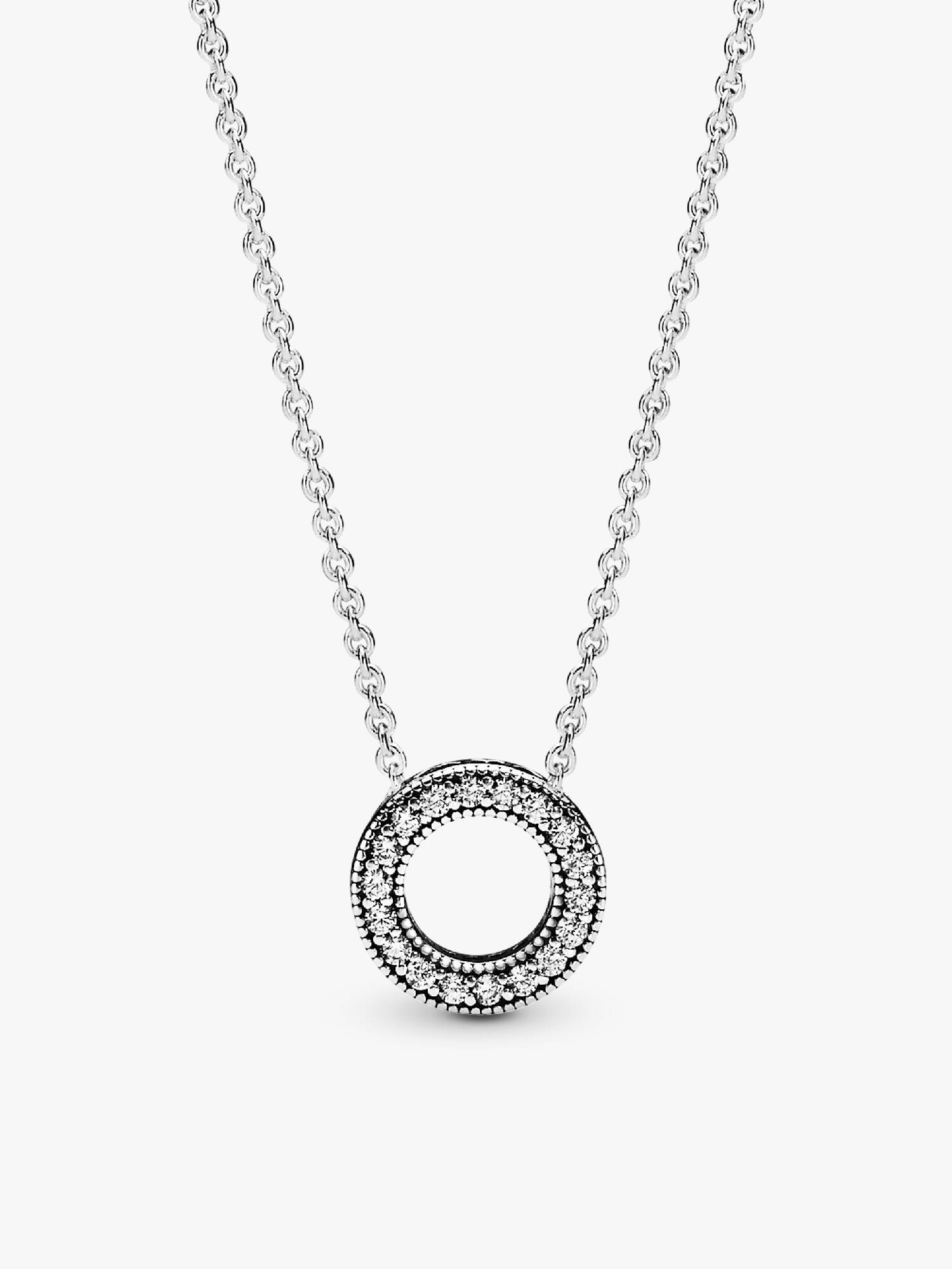Pandora Logo Pavé Circle Collier Necklace