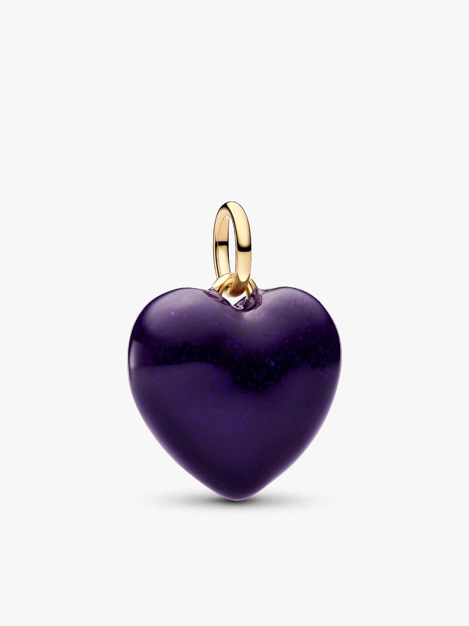 Purple Puffy Heart Dangle Charm