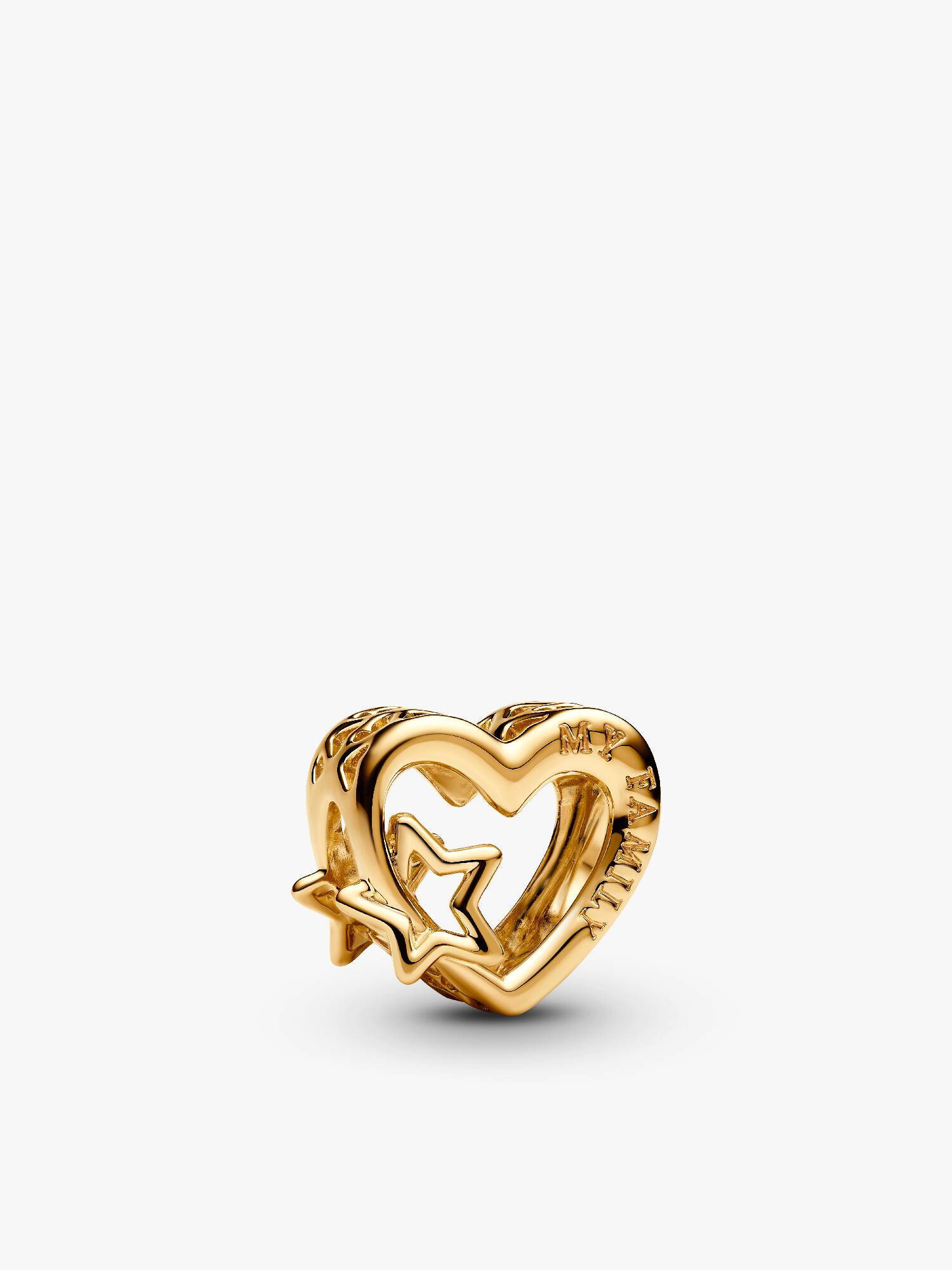 Openwork Family Heart & Star Charm