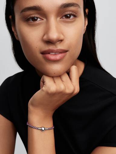 Purple Cord Box Chain Bracelet