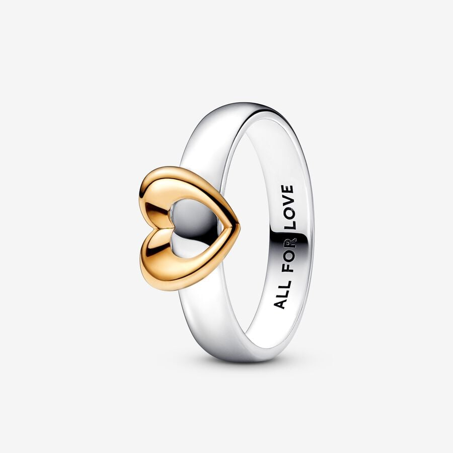 Radiant Two-tone Sliding Heart Ring image number 0