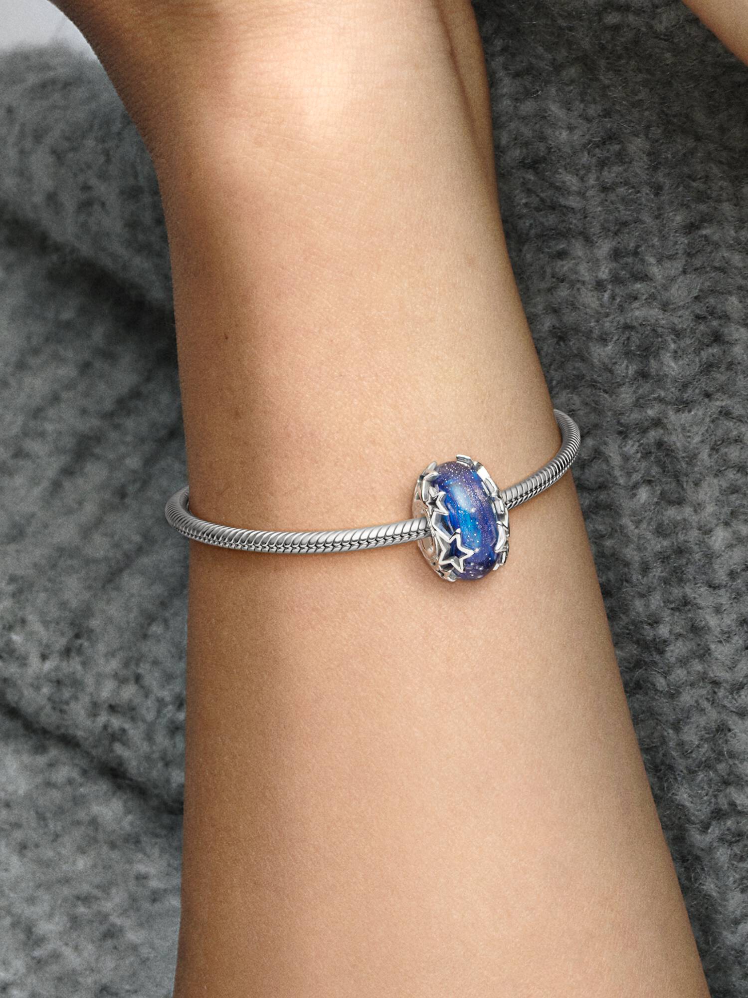 Galaxy Blue & Star Murano Charm