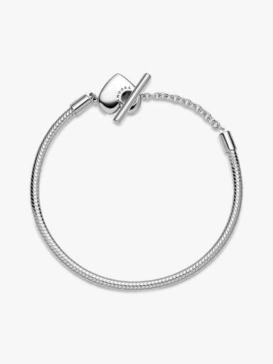 Pandora Moments Heart T-Bar Snake Chain Bracelet