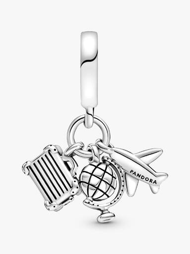 Airplane, Globe & Suitcase Dangle Charm