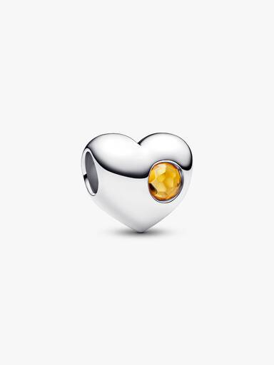 Engravable November Birthstone Heart Charm