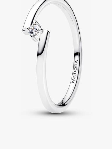 Silver Split Pavé Stackable Ring Set