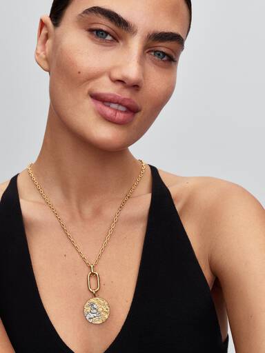 Capricorn Zodiac Oversized Medallion Charm