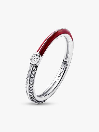 Pandora ME Pavé & Red Dual Ring