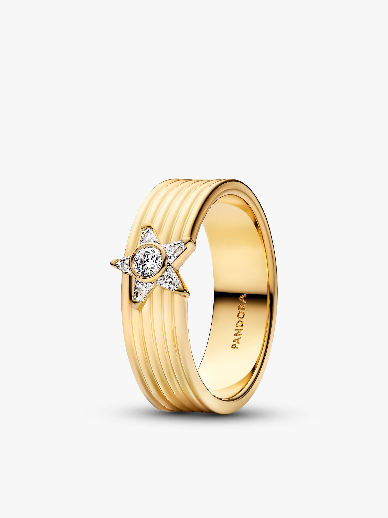 Sparkling Shooting Star Wide Band Ring 