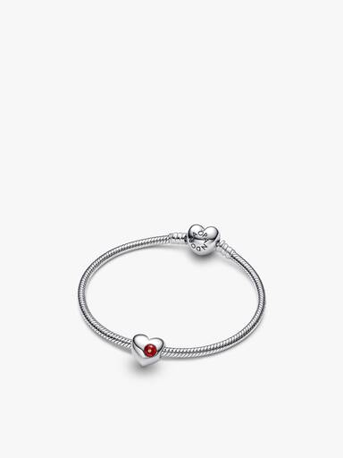Engravable January Heart Bracelet and Charm Gift Set