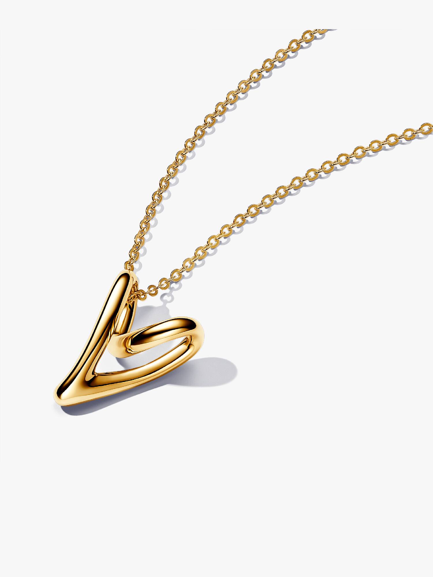 Organically Shaped Heart Pendant Necklace