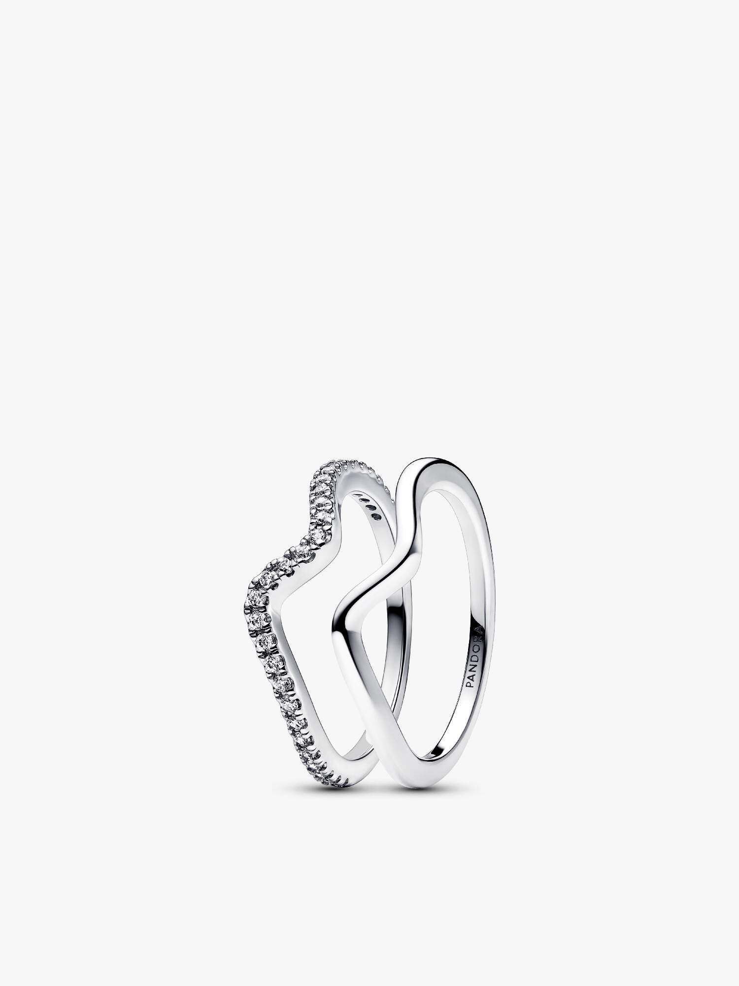 Silver Wave Ring Stack