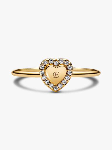 Engravable Heart Halo Ring