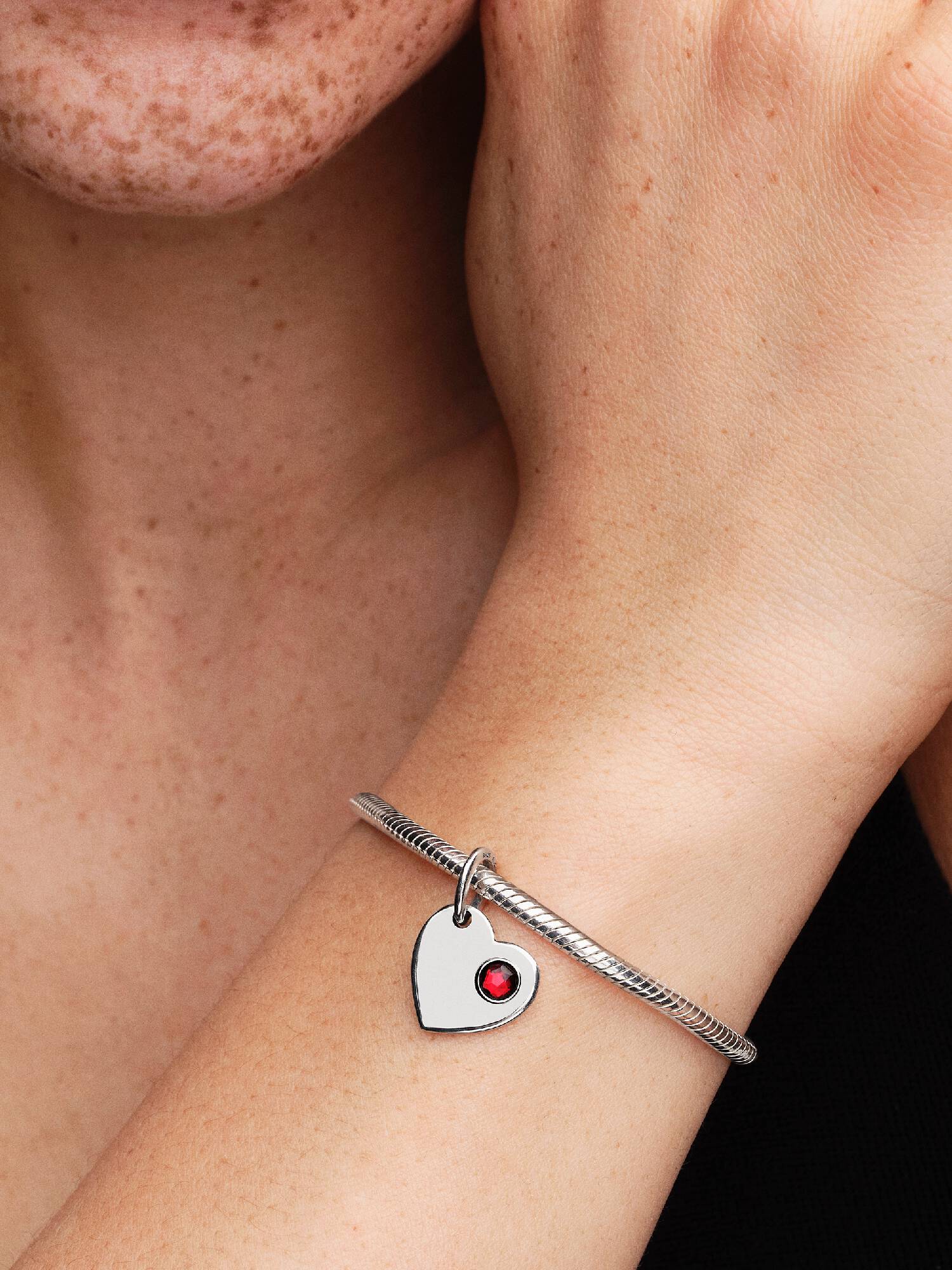 January Heart Dangle Charm