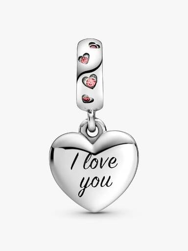 Mum Script Heart Dangle Charm