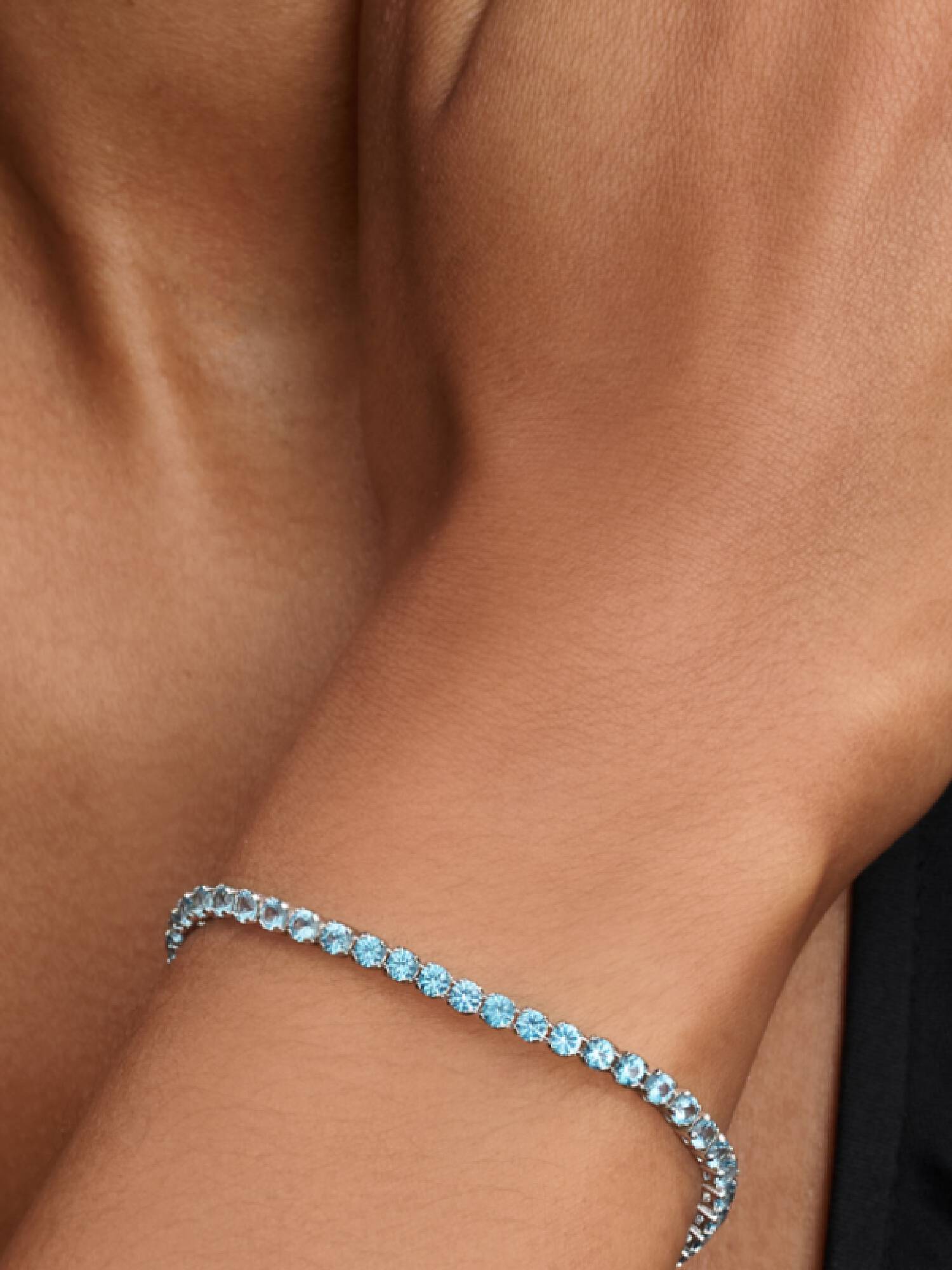 Sparkling Light Blue Tennis Bracelet