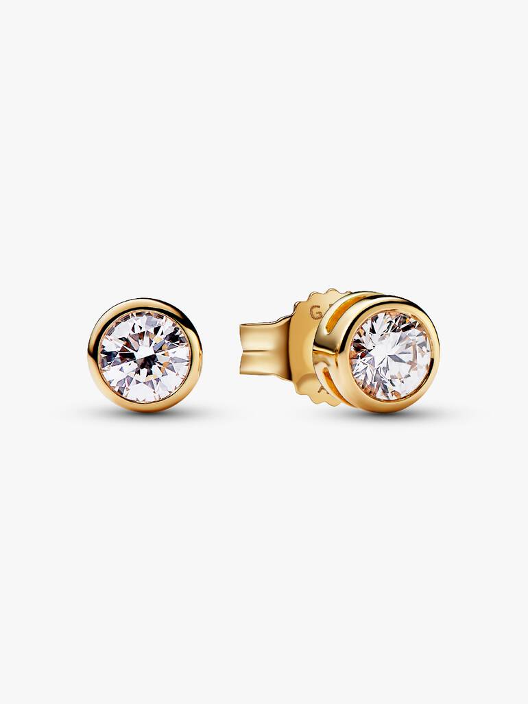 14k Gold stud earrings with 0.30 ct TW G-J VS+ round brilliant excellent cut lab-grown diamond
