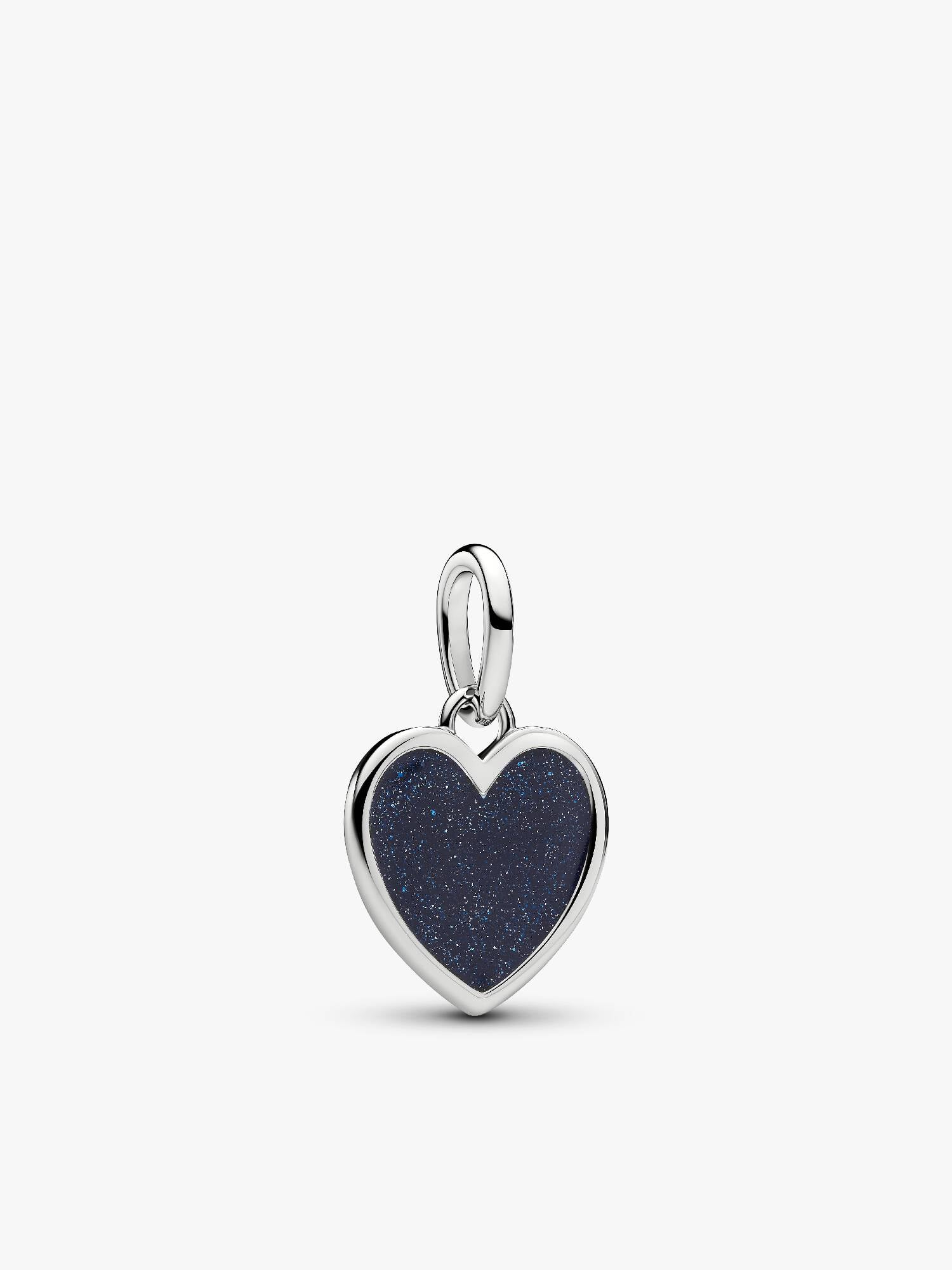 Engravable Blue Heart Dangle Charm 