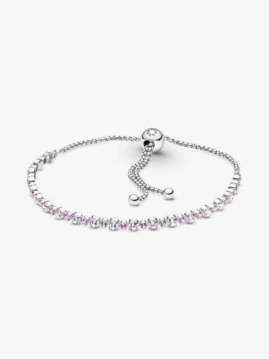 Pink & Clear Sparkle Slider Bracelet