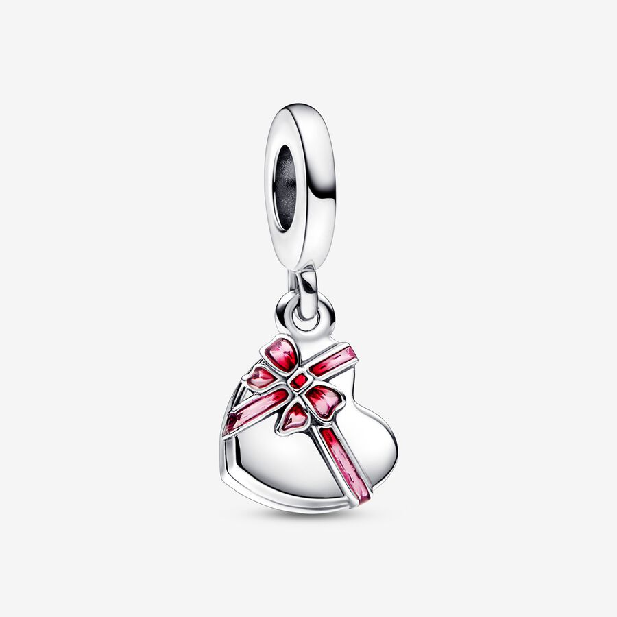 Openable Heart Chocolate Gift Box Dangle Charm image number 0